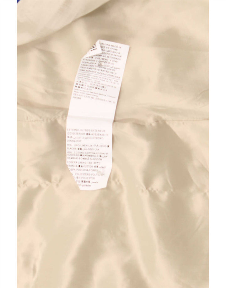 Benetton Damenmantel UK 12 Mittelbeige Leinen