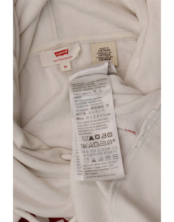 LEVI'S Damen-Kapuzenpullover mit Grafik, UK 14, mittelweiße Baumwolle
