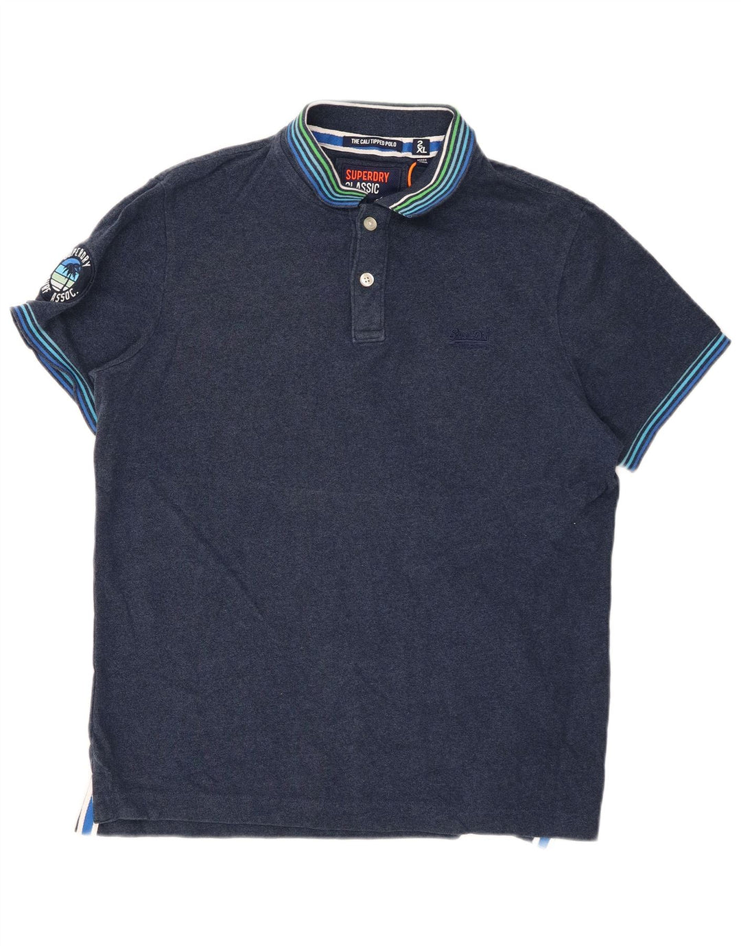SUPERDRY Herren-Poloshirt mit Grafik, 2XL, Marineblau