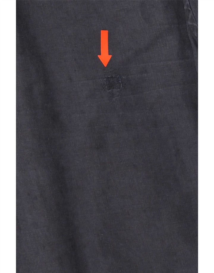 Tommy Hilfiger Herren-Kurzarmhemd, groß, marineblaues Leinen