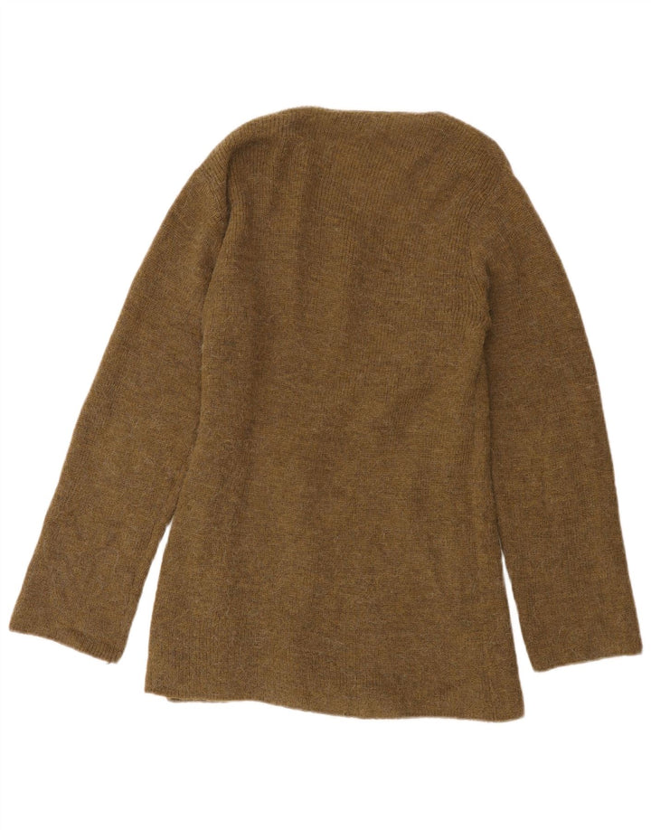 Zara Damen Wickel-Cardigan-Pullover UK 10 Small Khaki Polyamid