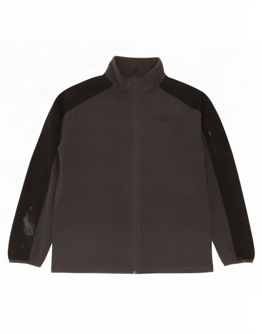 The North Face Herren-Fleecejacke, UK 40, großes graues Colourblock-Polyester