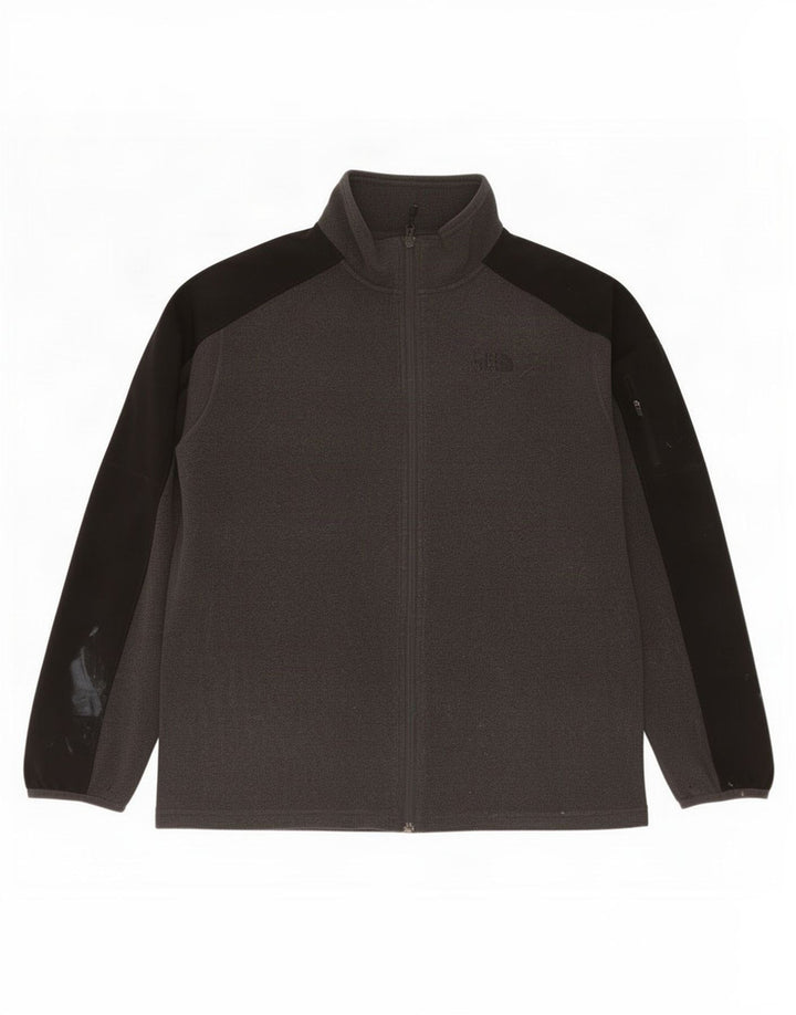 The North Face Herren-Fleecejacke, UK 40, großes graues Colourblock-Polyester