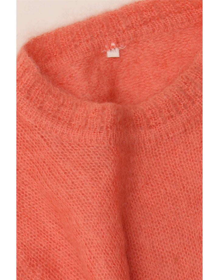 Vintage Damen Pullover mit Rundhalsausschnitt UK 12 Mittelrosa