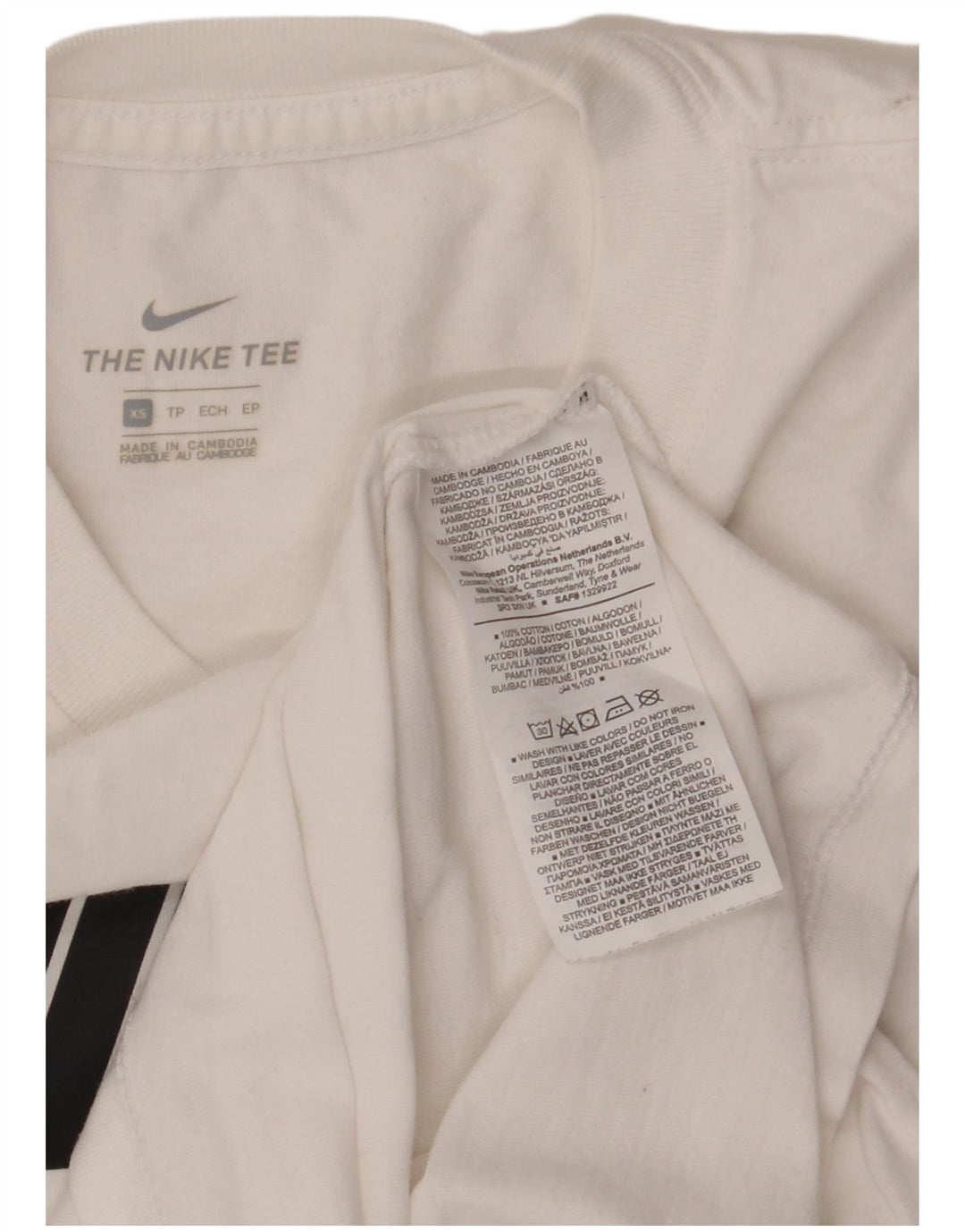 NIKE Damen Grafik-T-Shirt Top UK 6 XS Weiße Baumwolle