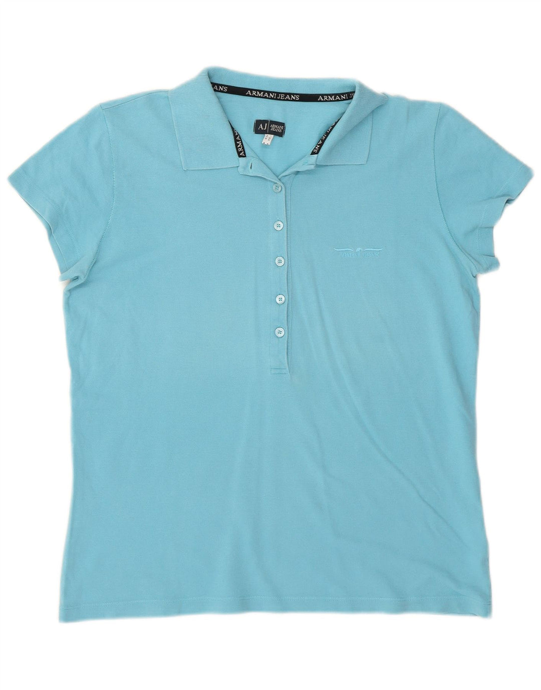 Armani Damen Poloshirt UK 14 Mittelblau