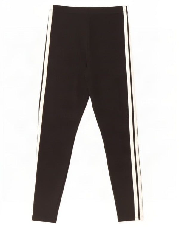 Adidas Damen Crop Leggings UK 12/14 Mittelschwarze Baumwolle
