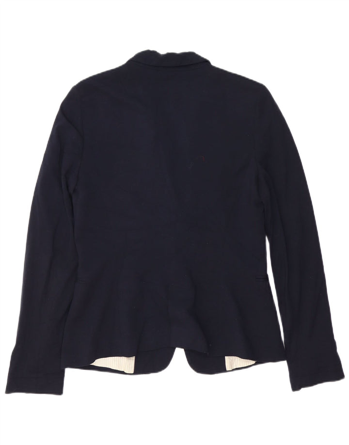 Zara Damen 1-Knopf-Blazerjacke UK 14 Large Marineblau