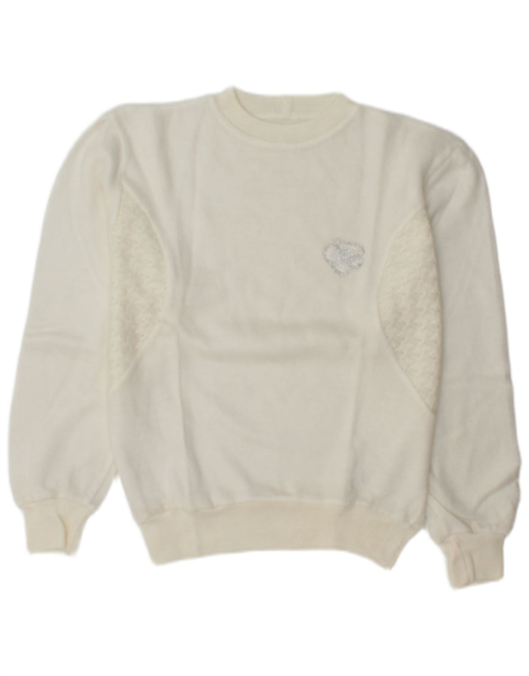 Vintage Damen Rundhalspullover Pullover UK 14 Mittelweiß