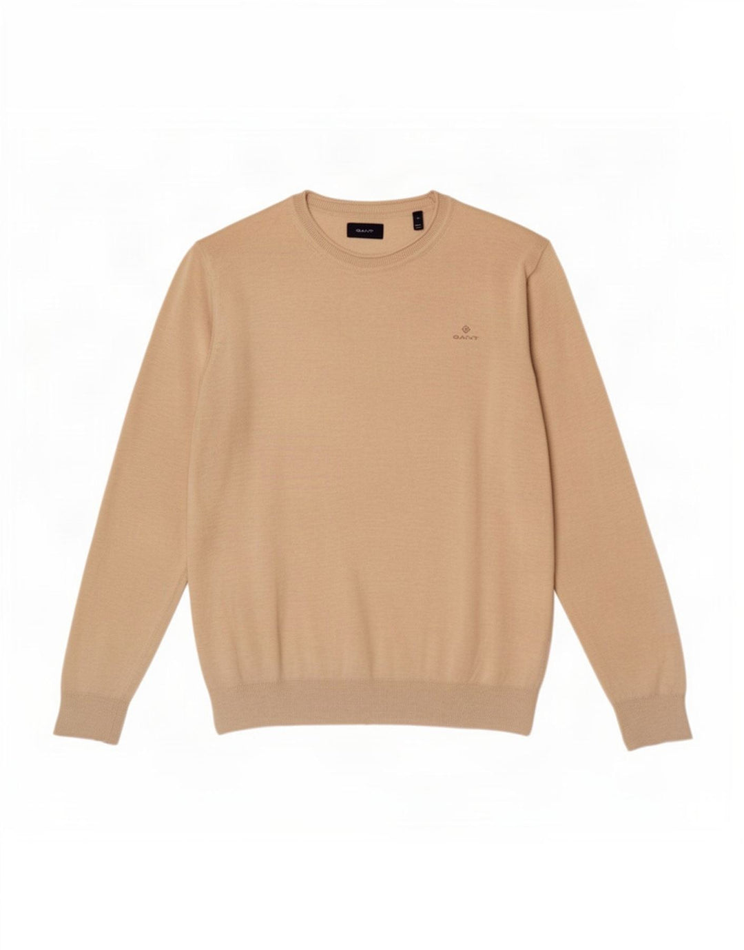 Gant Herren-Pullover mit Rundhalsausschnitt, groß, beige, Leinen