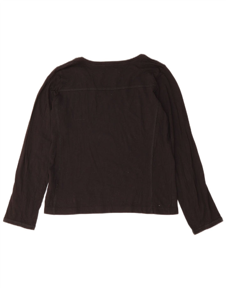 CHAMPION Damen Easy Fit Top Langarm UK 10 Small Schwarz Baumwolle