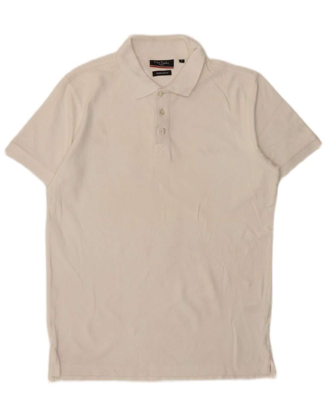 Pierre Cardin Herren-Poloshirt mit normaler Passform, Größe S, weiße Baumwolle