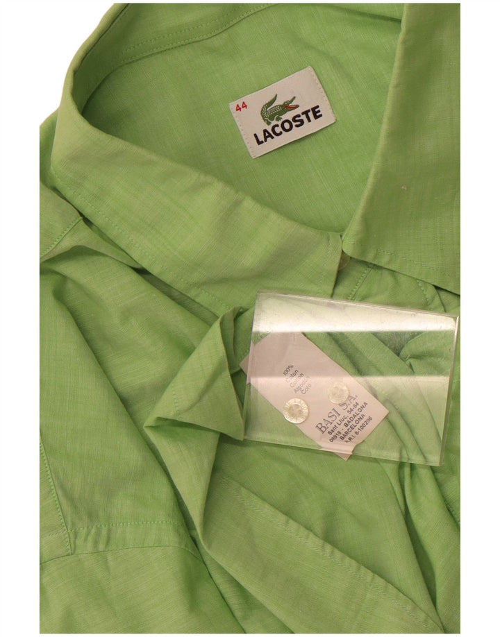 Lacoste Herren Kurzarmhemd Größe 44 XL Grüne Baumwolle