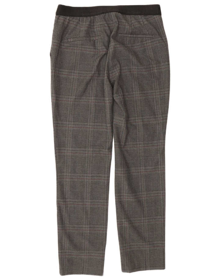 Zara Slim Fit Chino-Hose für Damen, mittelgroß, W28, L27, grauer Hahnentrittmuster