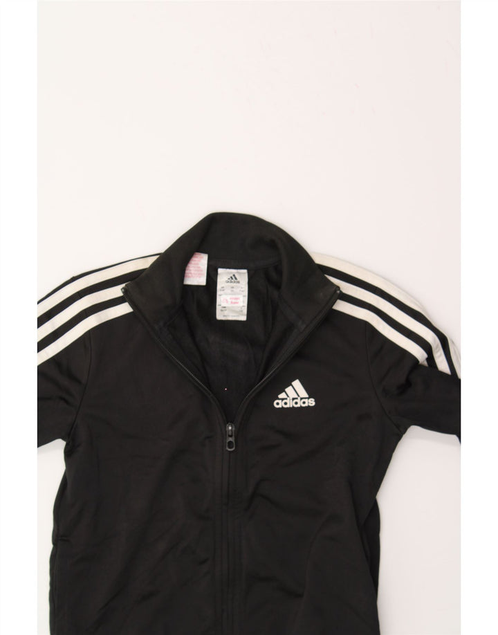 ADIDAS Boys Tracksuit Top Jacket 7-8 Years Black Polyester Vintage Adidas and Second-Hand Adidas from Messina Hembry 