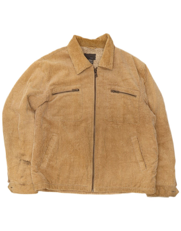 Zara Herren Sherpa Cordjacke UK 42 XL Beige Baumwolle