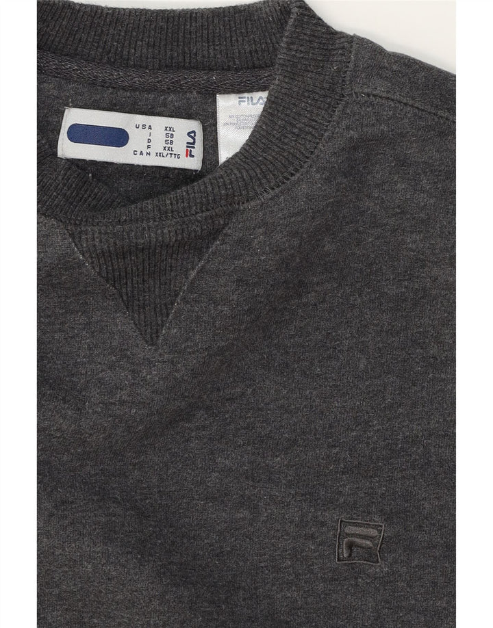 FILA Mens Sweatshirt Jumper 2XL Grey Cotton Vintage Fila and Second-Hand Fila from Messina Hembry 