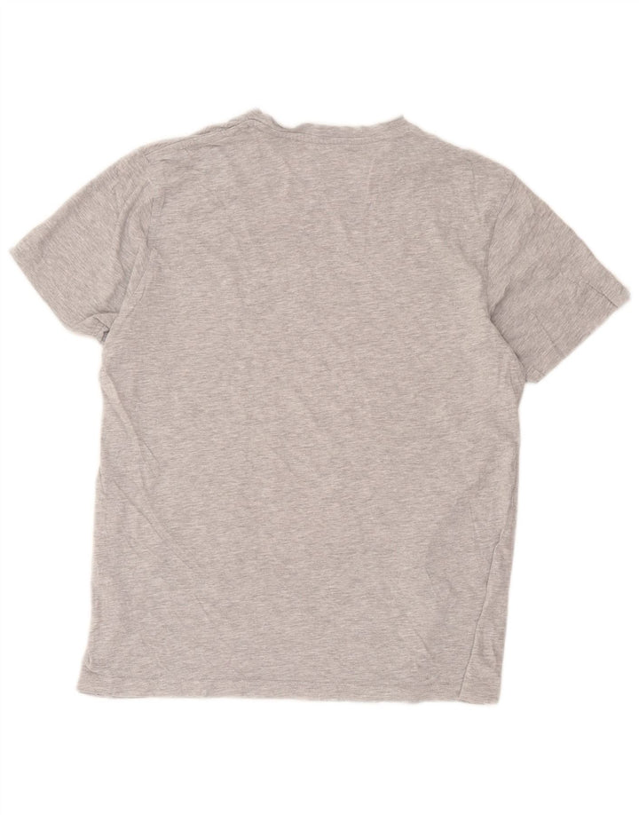 Billabong Herren Grafik-T-Shirt-Oberteil aus mittelgrau gesprenkelter Baumwolle