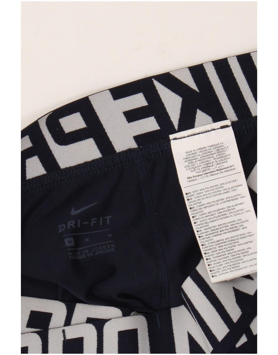 Nike Damen Dri Fit Graphic Leggings UK 14 Medium Marineblau Polyester
