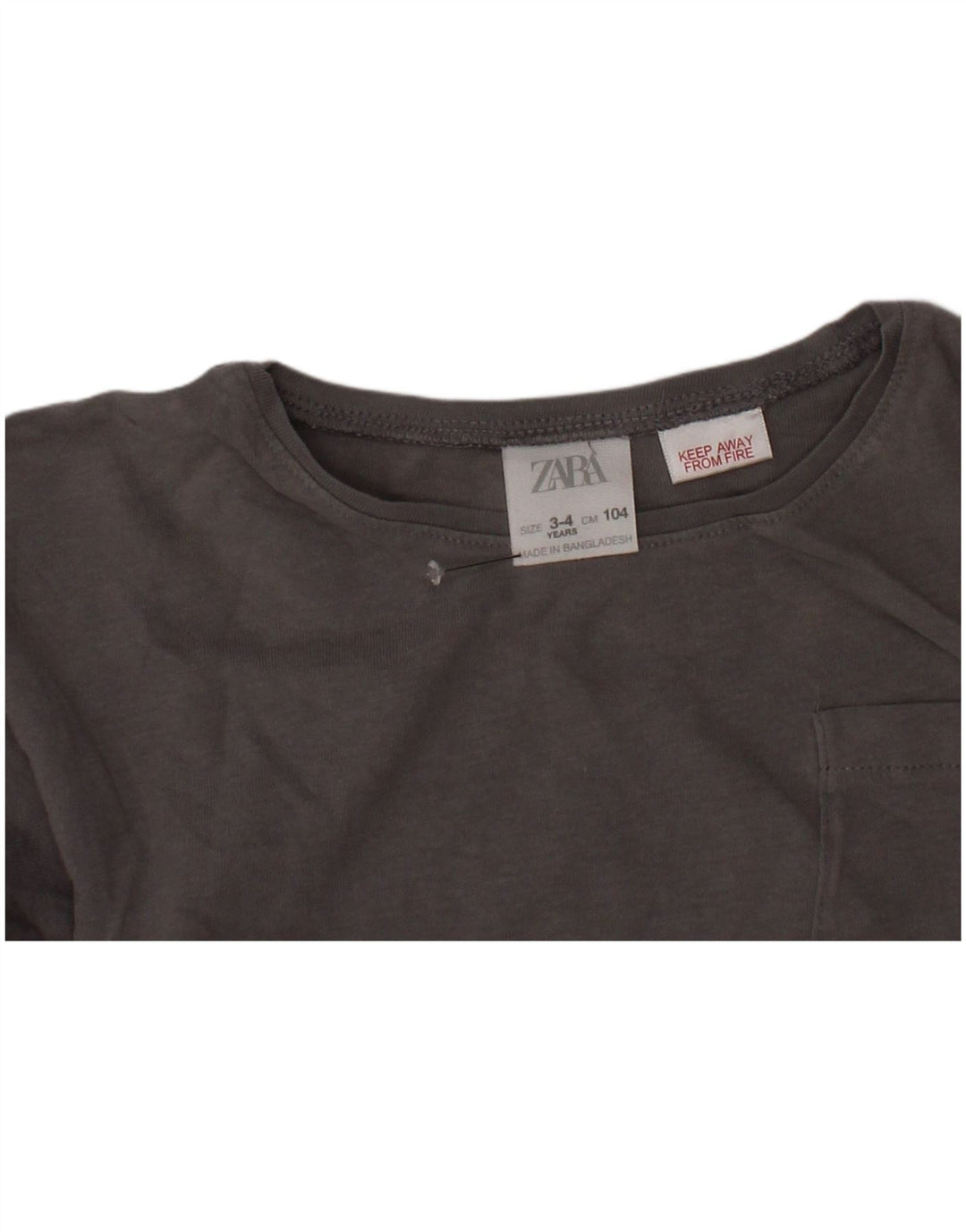 ZARA Jungen Top Langarm 3-4 Jahre Grau