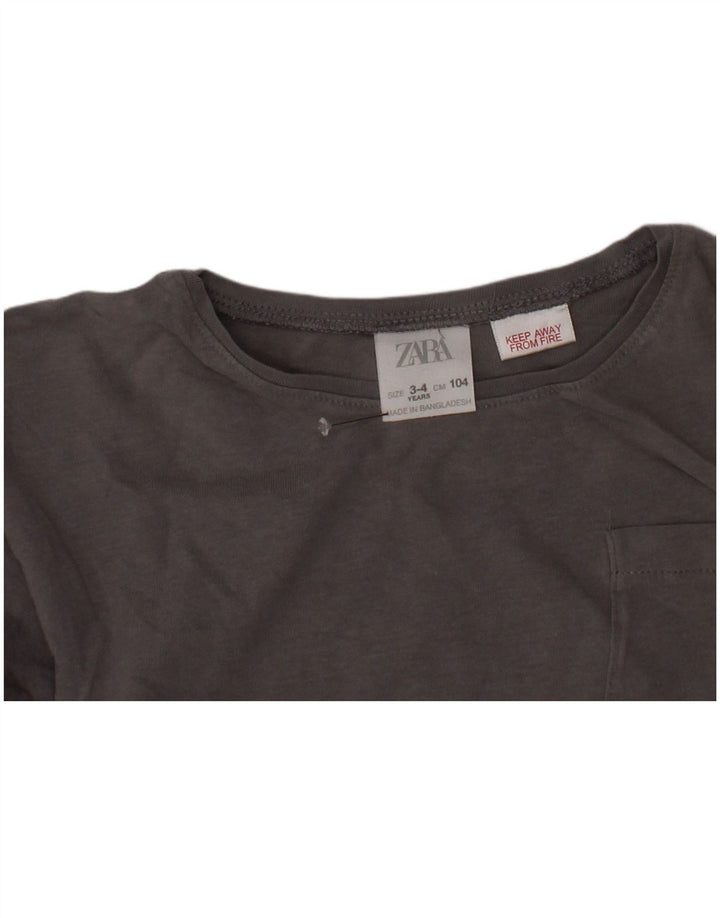 ZARA Jungen Top Langarm 3-4 Jahre Grau