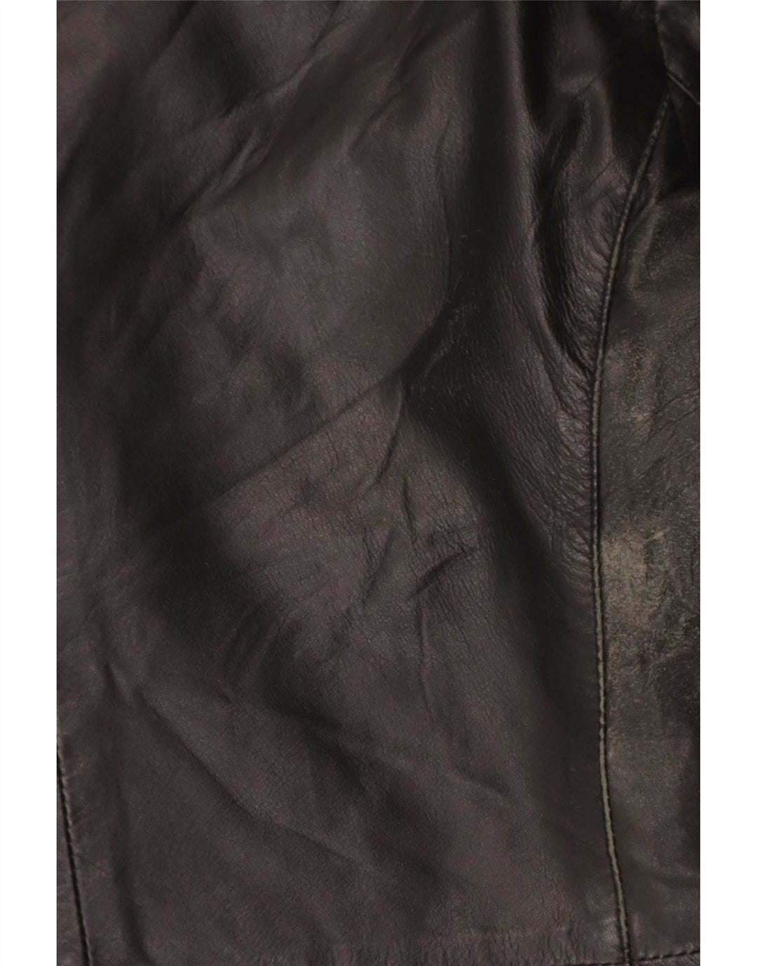 Vintage Damen 3-Knopf-Lederblazerjacke UK 14 Mittelschwarzes Leder