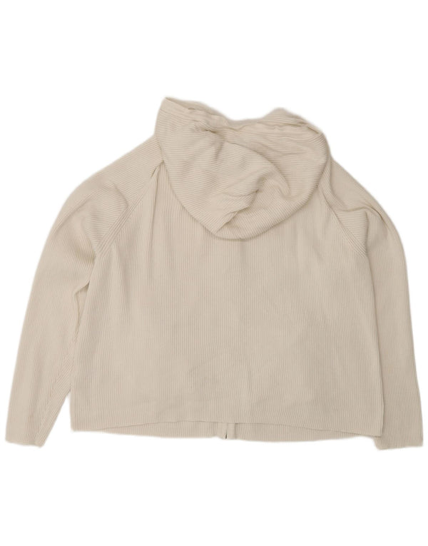Marks & Spencer Damen-Cardigan mit Kapuze, Gr. 18, XL, cremefarbene Baumwolle