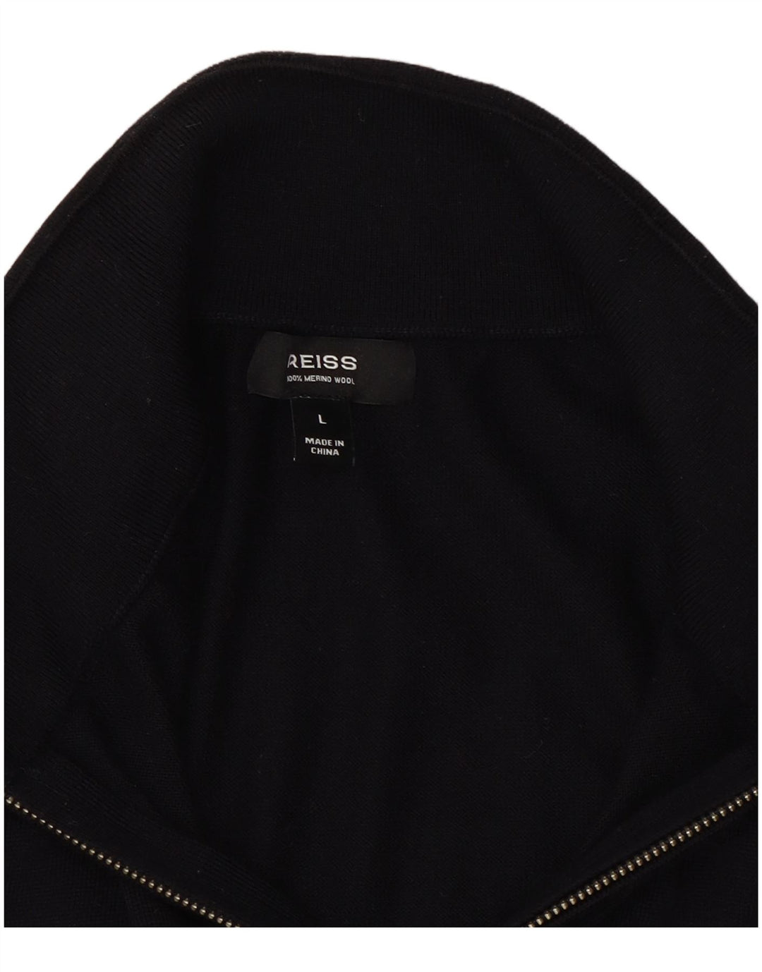 Reiss Herren-Pullover mit Reißverschluss am Hals, Größe L, Marineblau