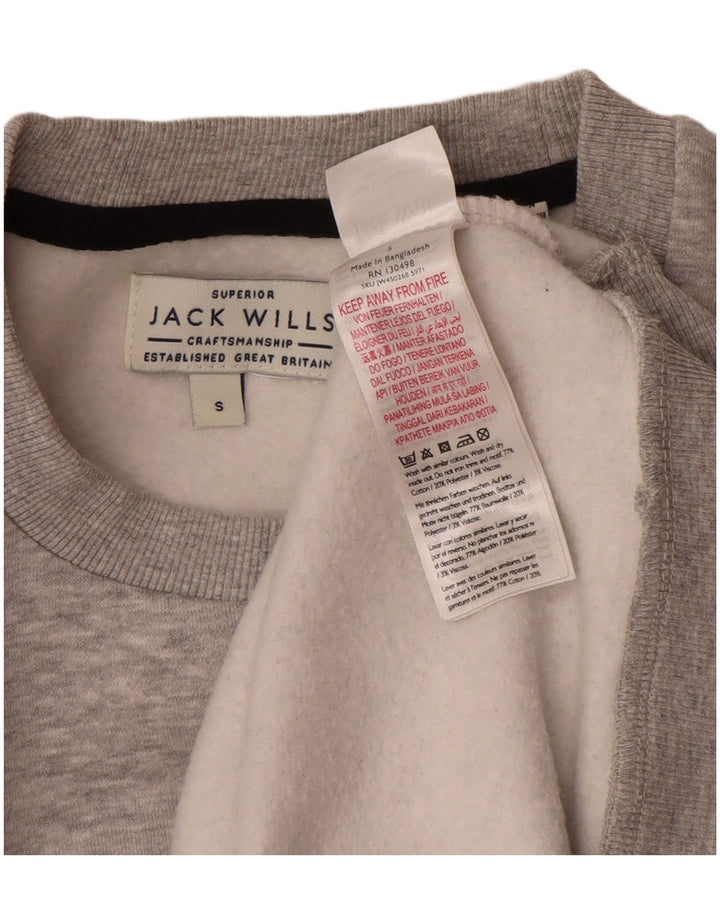 JACK WILLS Herren-Sweatshirt mit Grafik, Größe S, graue Baumwolle