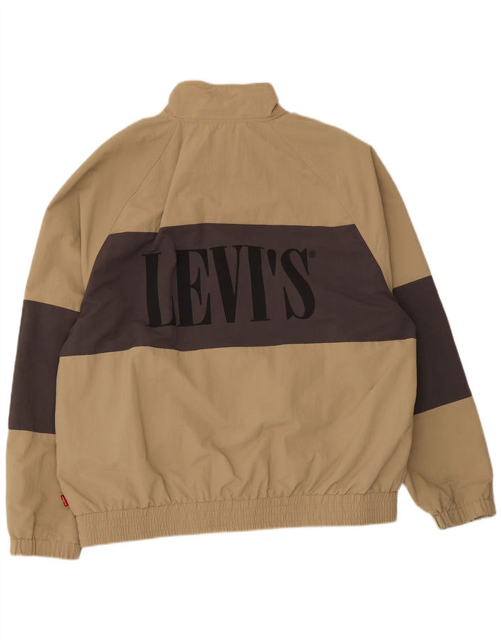 Levi's Herren-Bomberjacke mit Grafik, UK 40, Größe L, beige, Colourblock-Polyamid