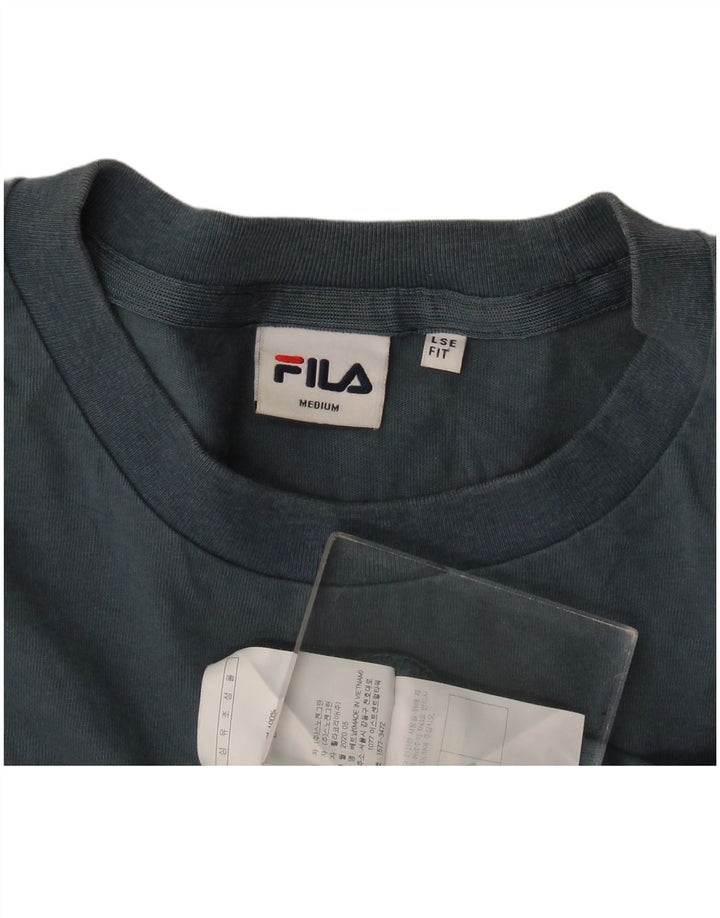 Fila Herren Loose Fit Graphic T-Shirt Top Mittelblau