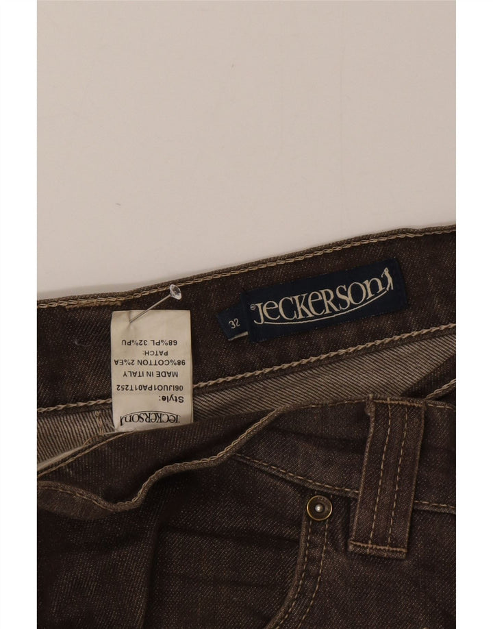Jeckerson Herren Slim Jeans W32 L34 Braune Baumwolle