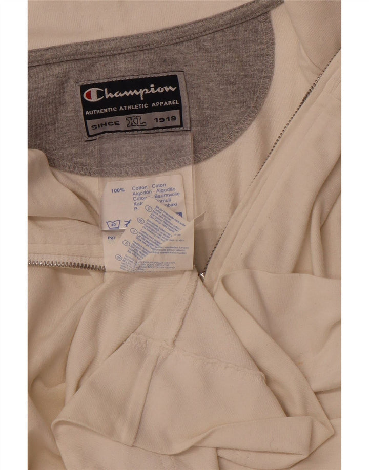 Champion Herren-Sweatshirt mit Reißverschluss, XL, weiße Baumwolle