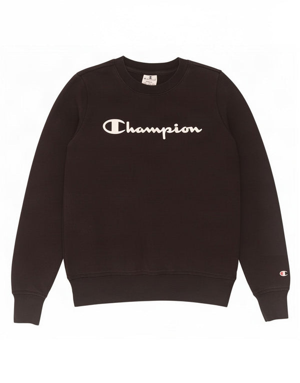 Champion Damen-Sweatshirt mit Grafik, UK 10, Größe S, Schwarz, Baumwolle