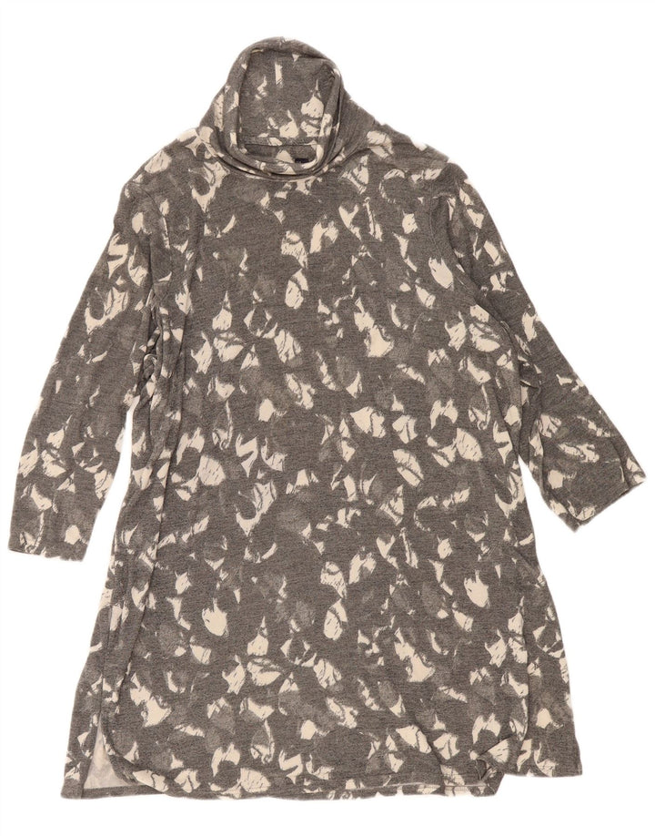 Marks & Spencer Damen-Kleid in A-Linie mit abstraktem Muster, Größe 46, Grau