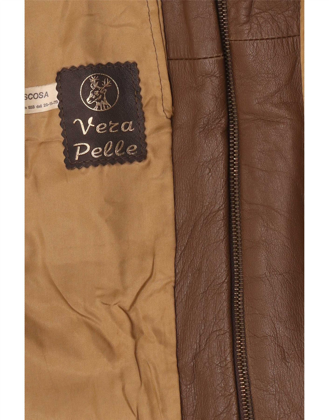 Vintage Herren-Lederjacke mit klassischer Passform, UK 40, Größe L, Braun