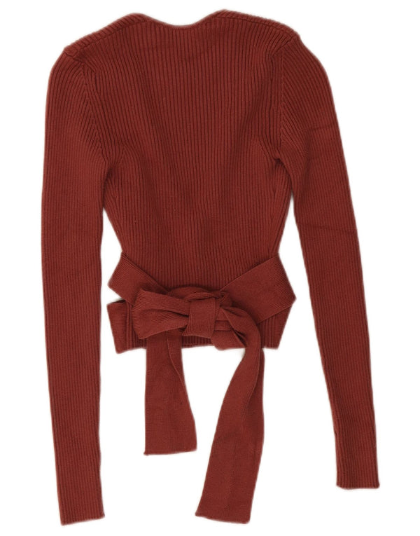 Zara Damen-Langarm-Wickel-Cardigan-Oberteil, Größe S, braun, Viskose