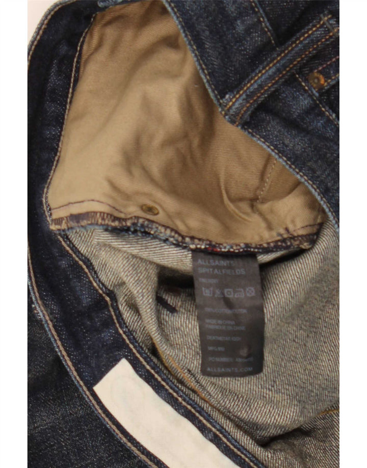 All Saints Herren Slim Jeans W32 L33 Marineblaue Baumwolle