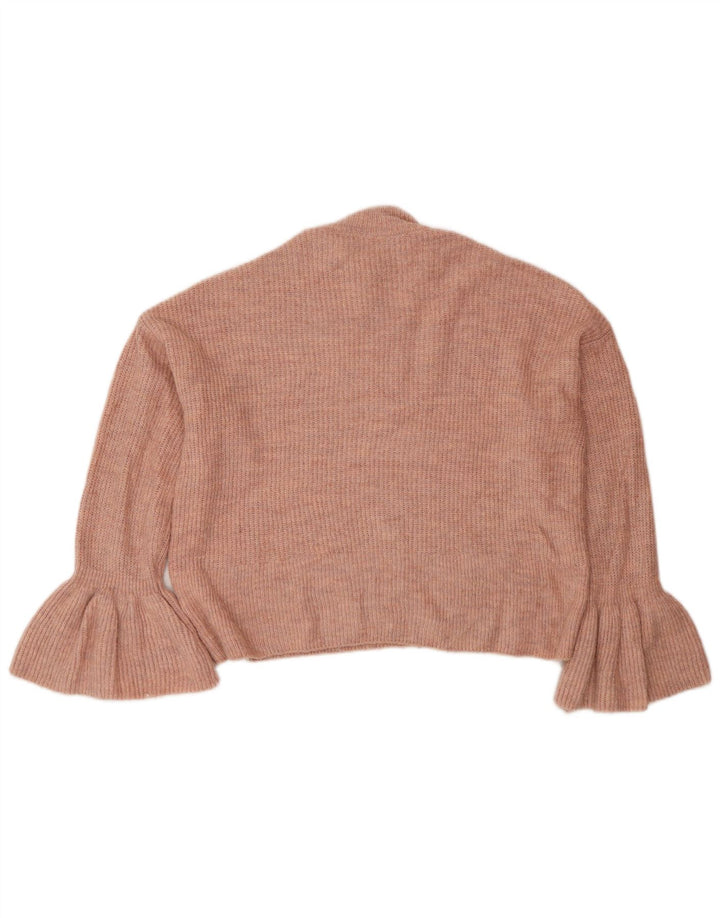 Marks & Spencer Damen Crop Rollkragenpullover Pullover UK 12 Mittelrosa