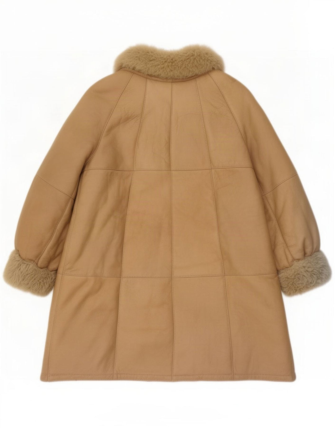 Vintage Damen Lammfellmantel UK 16 Groß Braun