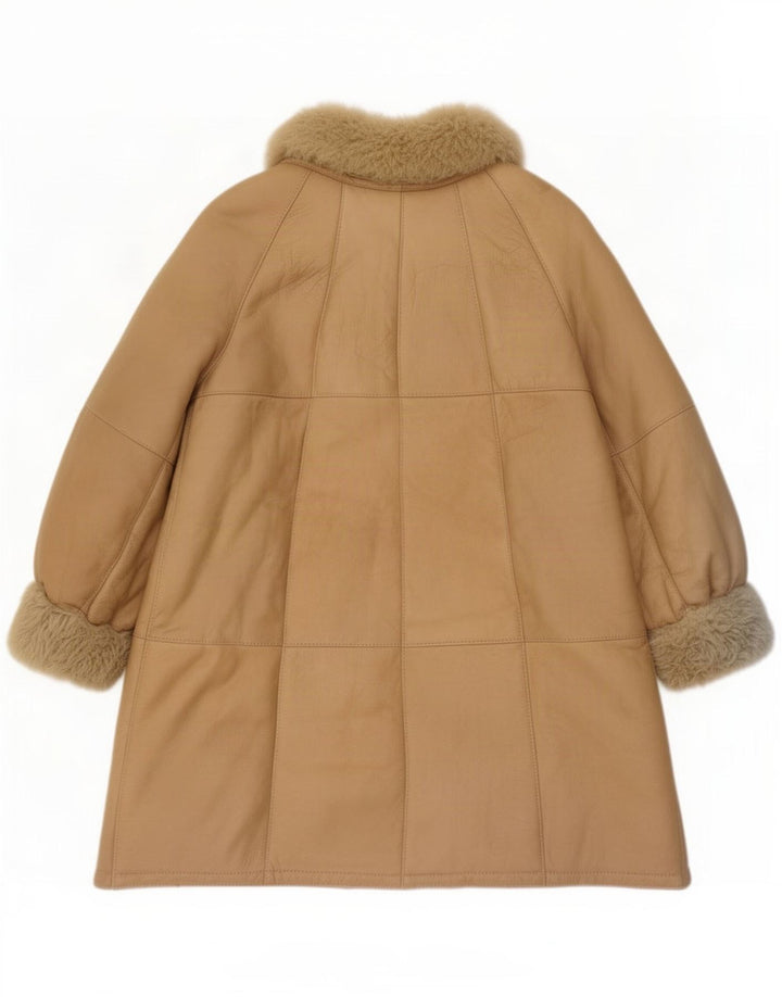 Vintage Damen Lammfellmantel UK 16 Groß Braun