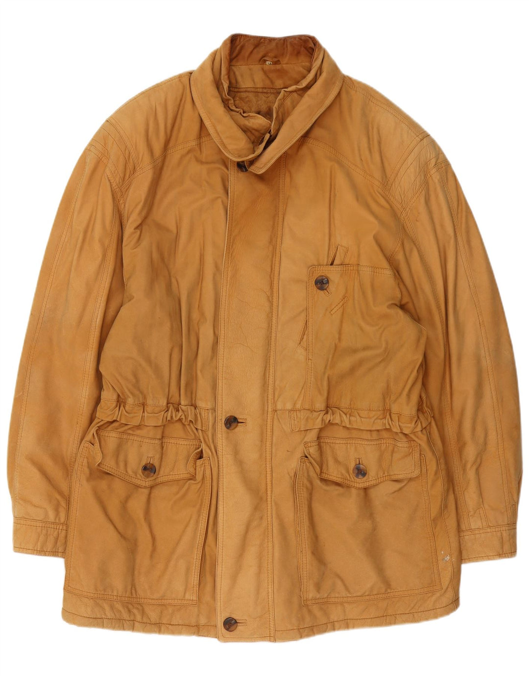 Vintage Herren Lederjacke IT 54 2XL Beige