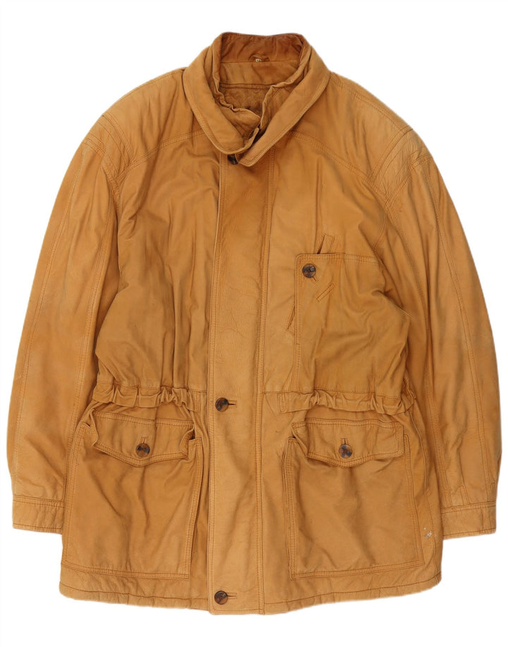 Vintage Herren Lederjacke IT 54 2XL Beige