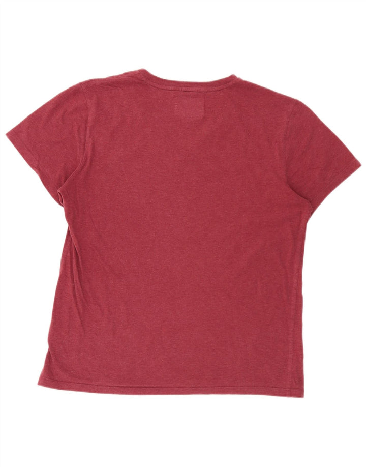 Superdry Herren T-Shirt Top Large Burgund Baumwolle