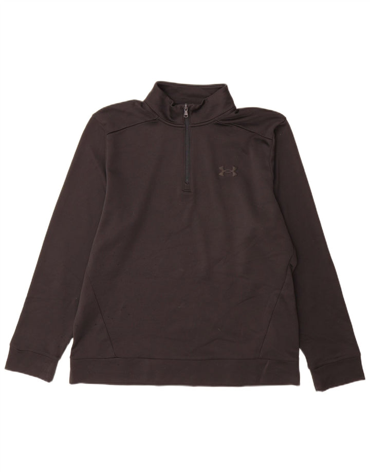 Under Armour Herren-Sweatshirt mit Reißverschluss am Hals, Mittelschwarzes Polyester