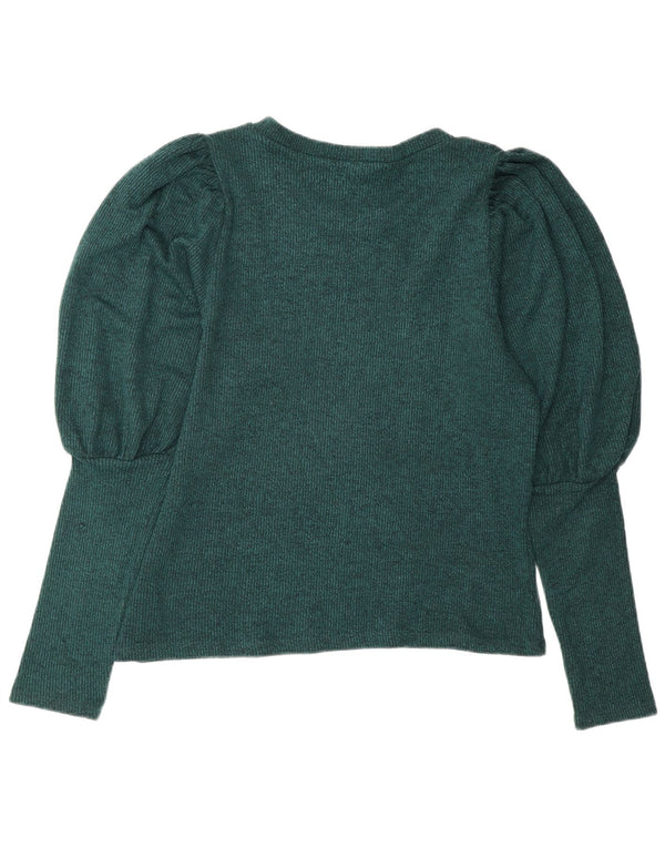 Zara Damen Top Langarm UK 16 Large Grün