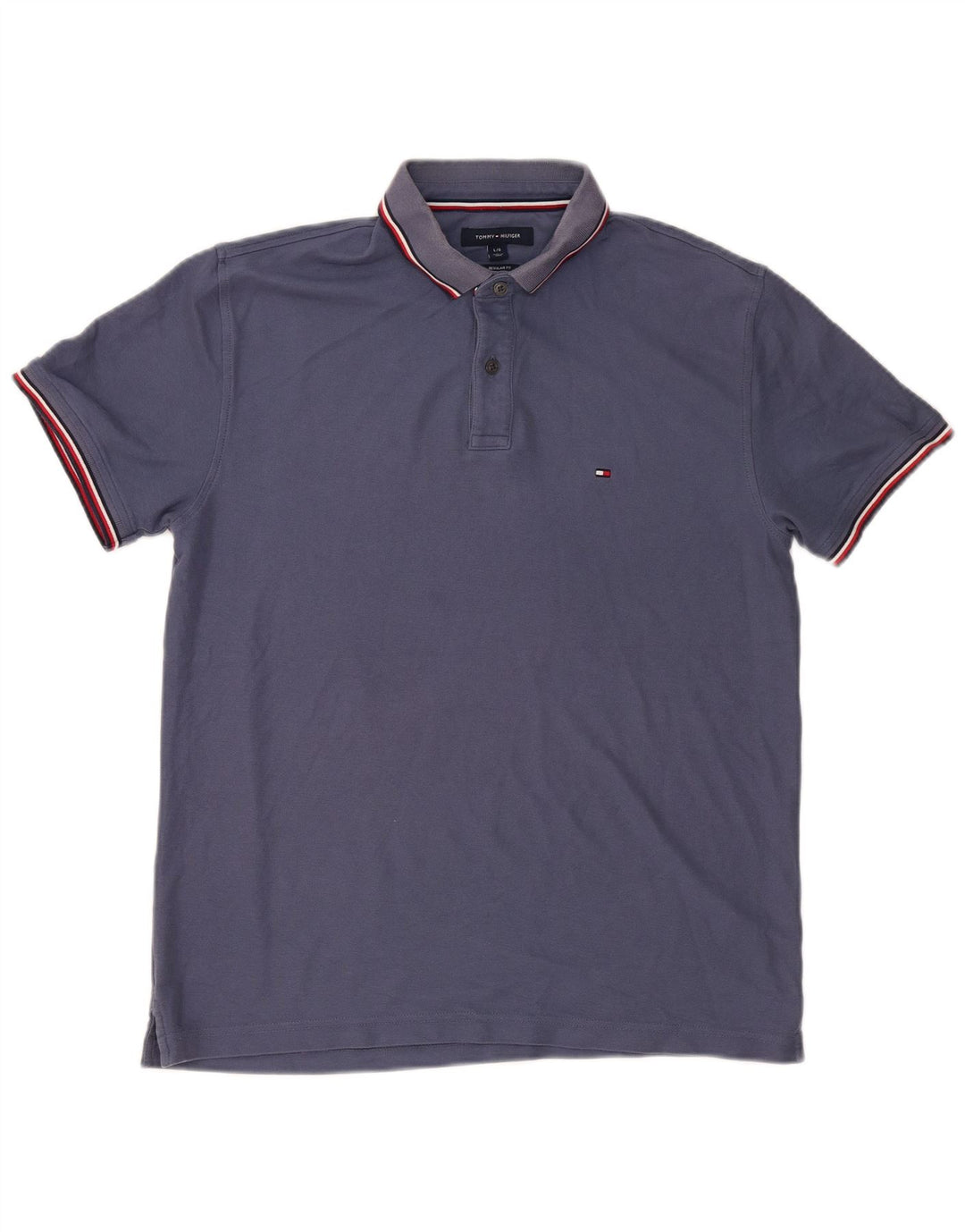 TOMMY HILFIGER Herren-Poloshirt mit normaler Passform, große marineblaue Baumwolle