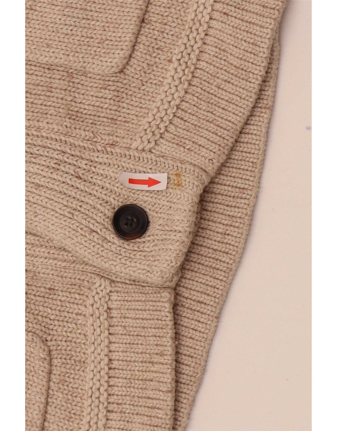 Lee Herren-Cardigan-Pullover aus mittelbeiger, gesprenkelter Baumwolle