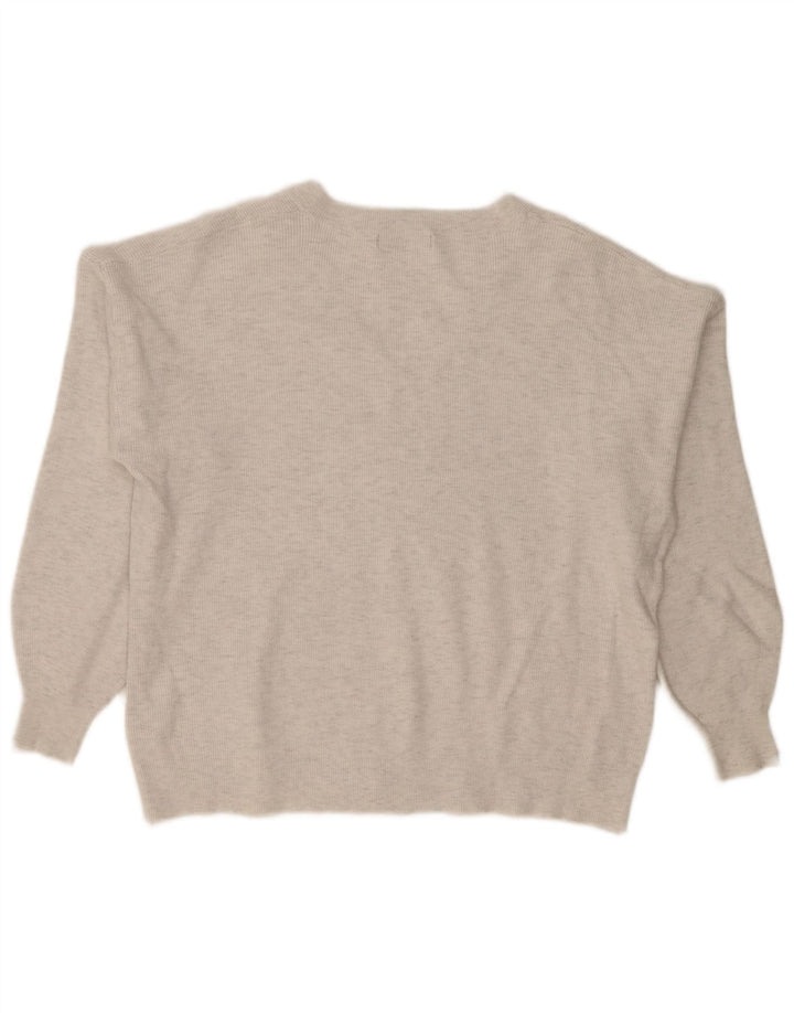 Marks & Spencer Damen-Pullover, übergroß, V-Ausschnitt, Gr. 18, XL, Grau