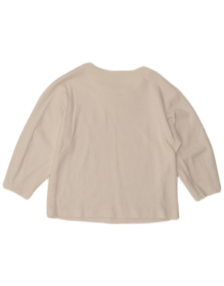 Massimo Dutti Damen Top 3/4 Ärmel UK 14 Mittelweiß